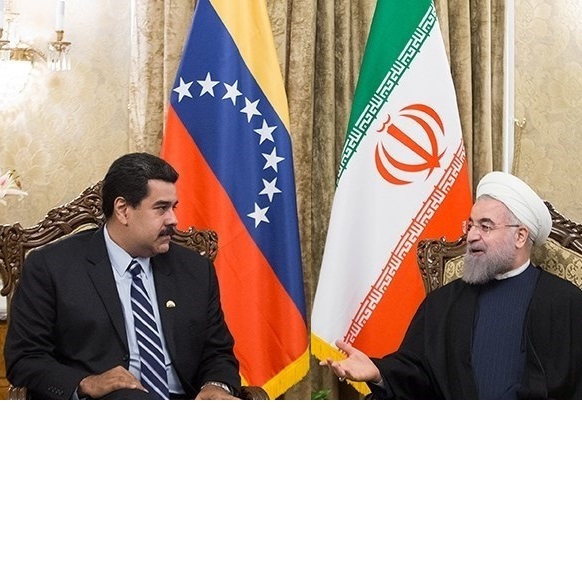 Former President Rouhani in meeting with Venezuelan President Nicolás Maduro