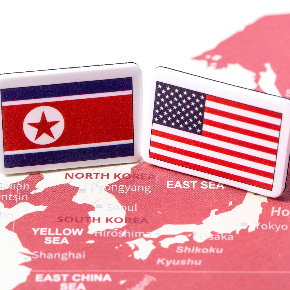 USA und Nordkorea. Concept fight, War, Business Competition, Summit