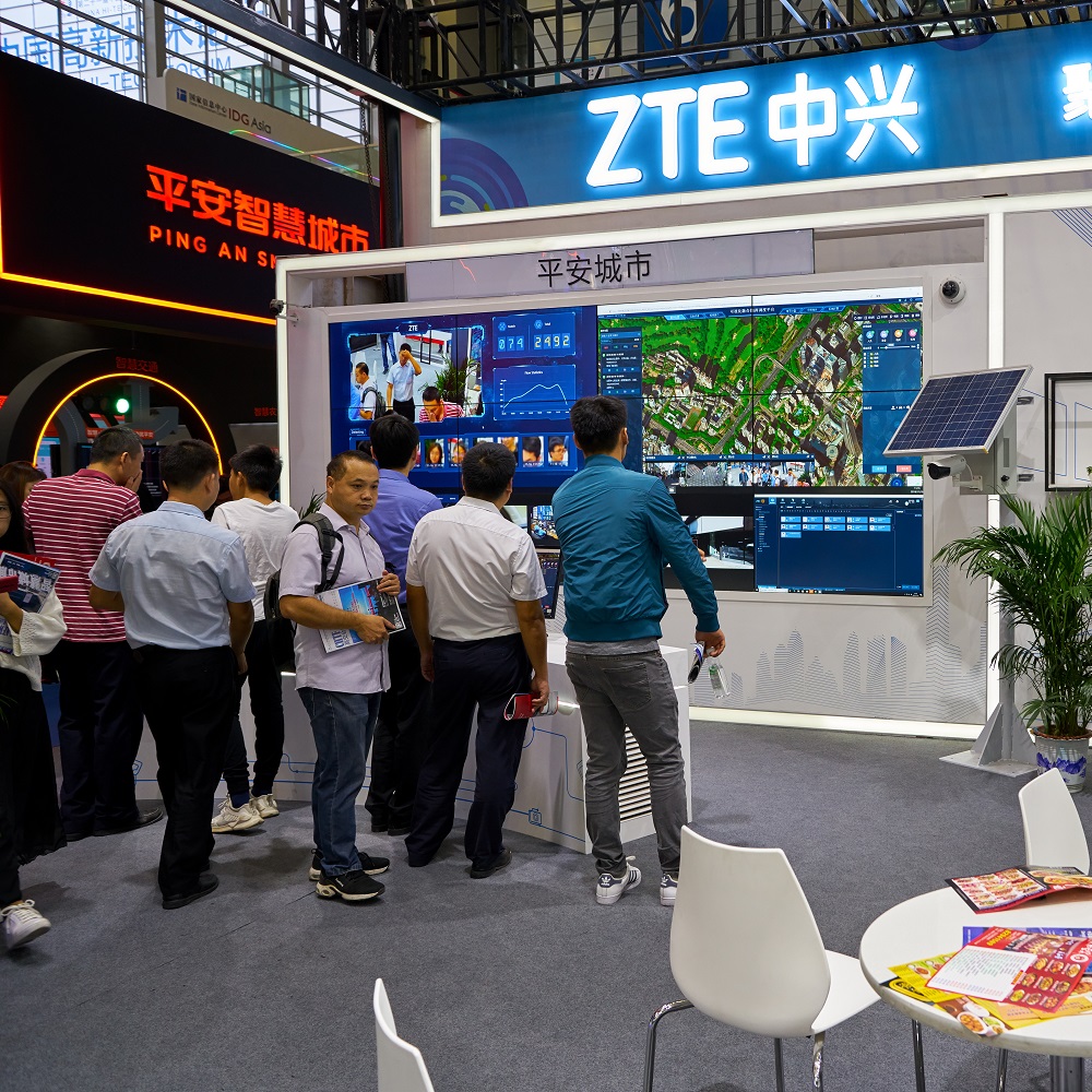 SHENZHEN, CHINA - CIRCA NOVEMBER 2019: ZTE room at the High-Tech Fair China 2019 at Shenzhen Convention & Exhibition Center.