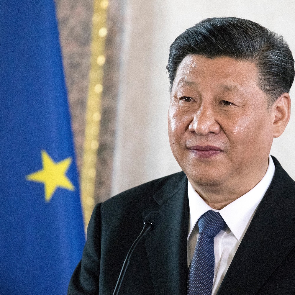 Rome, Italy - March 22, 2019: Xi Jinping, China's president, speaks as he attends an Italy-China business forum with Sergio Mattarella, Italy's president, at the Quirinale Palace in Rome.