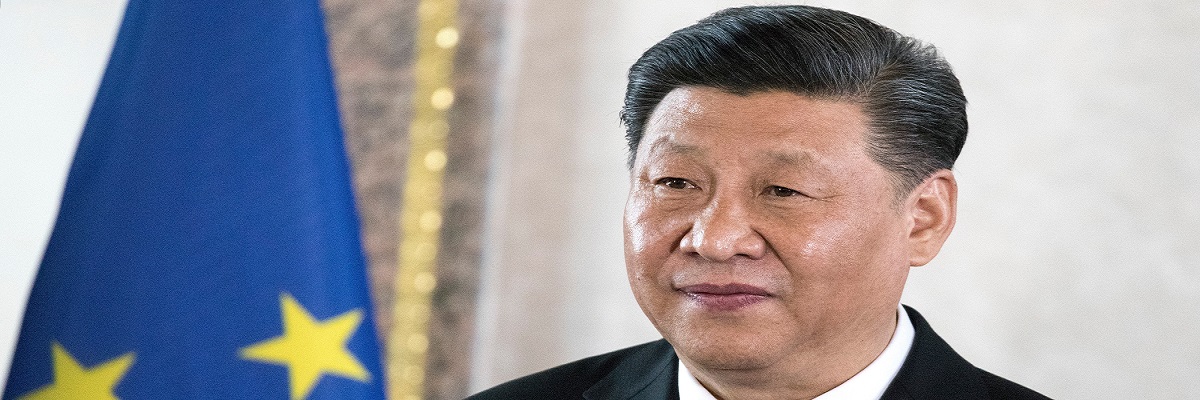 Rom, Italien – 22. März 2019: Xi Jinping, Chinas Präsident, spricht während seiner Teilnahme an einem italienisch-chinesischen Wirtschaftsforum mit Sergio Mattarella, Italiens Präsident, im Quirinalspalast in Rom.