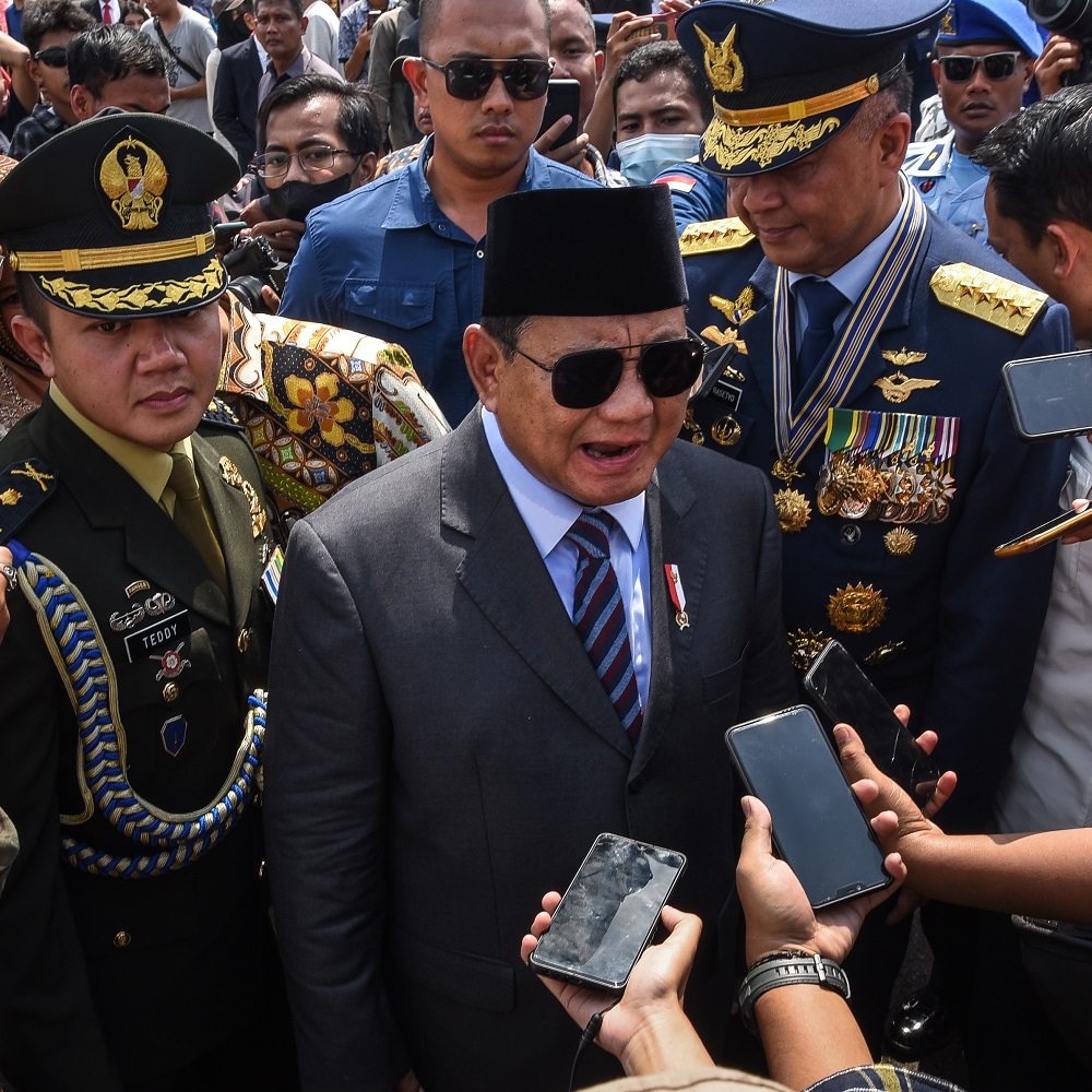 Jakarta, Indonesia - April 9, 2023. Verteidigungsminister der Republik Indonesien, Prabowo Subianto