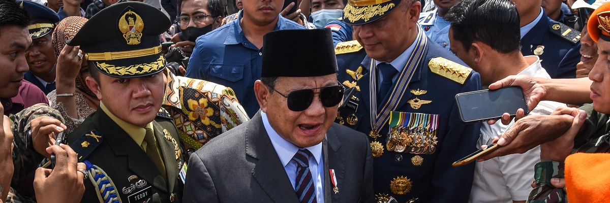 Jakarta, Indonesien – 9. April 2023. Verteidigungsminister der Republik Indonesien, Prabowo Subianto