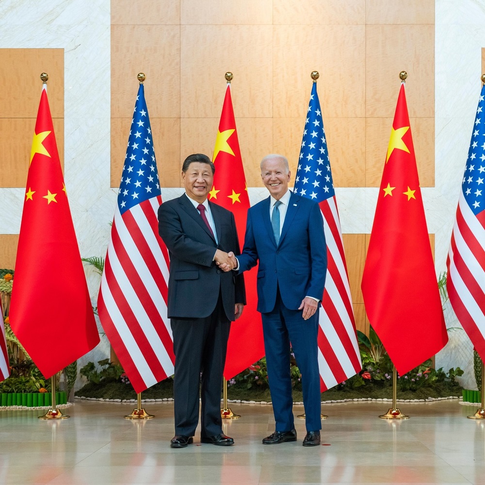 U.S. President Joe Biden participates in a bilateral meeting with General Secretary of the Chinese Communist Party Xi Jinping. Monday, November 14, 2022, at the Mulia Resort in Bali, Indonesia.