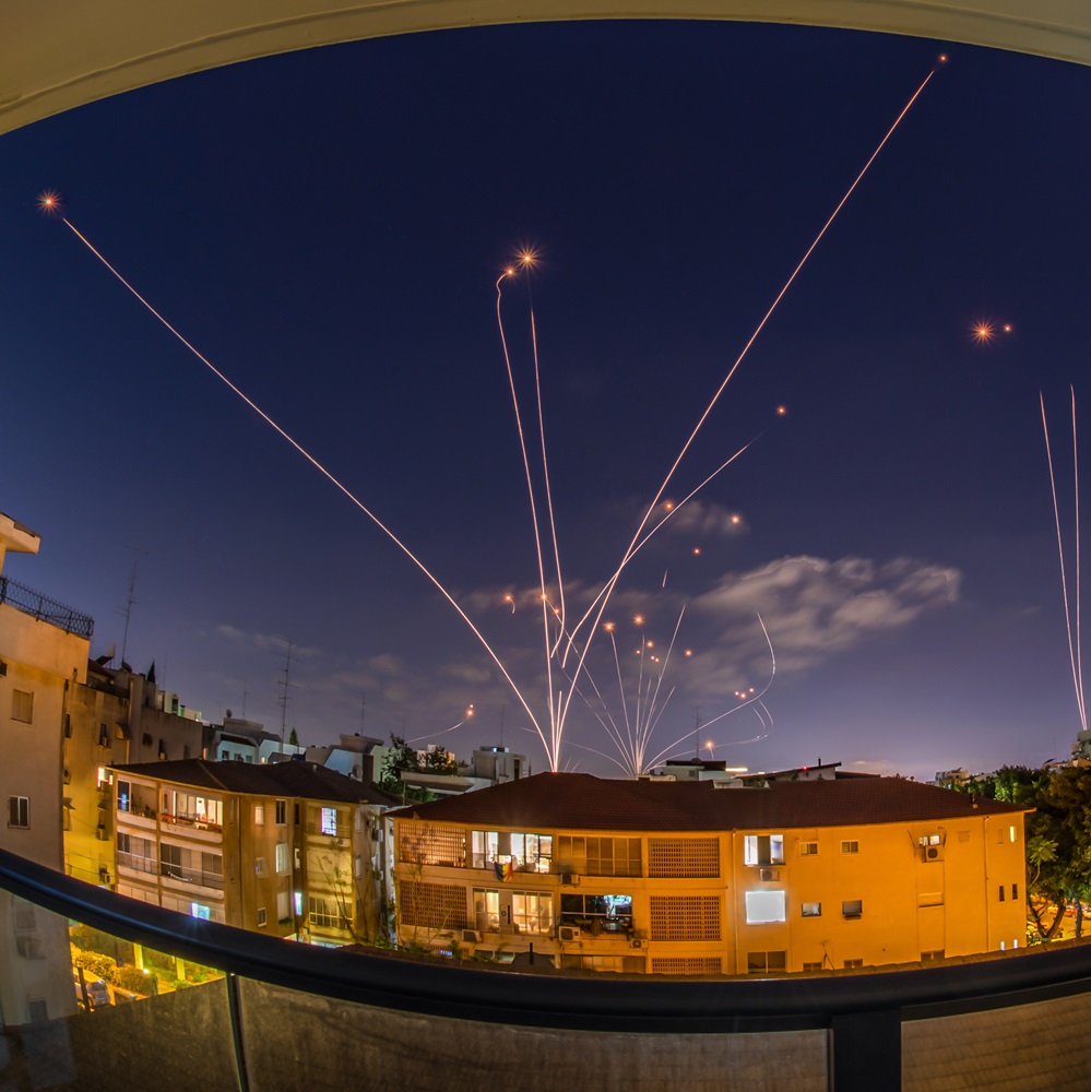 Iron Dome Rocket Interceptions of Hamas Rockets- Southern Israel- Night Attack On Ashdod City