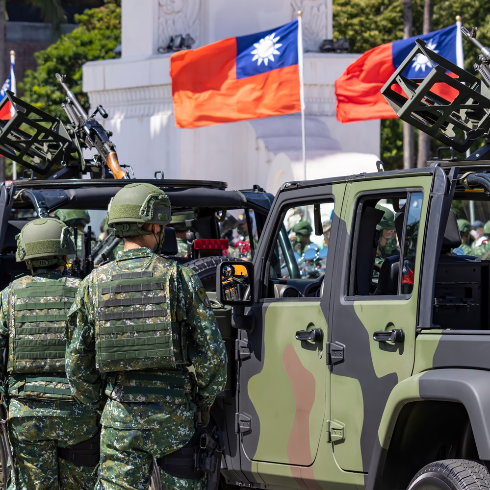 Chiang Kai-shek Memorial Hall,Taipei City,Taiwan,October 10, 2021:Military parade on Taiwan National Day