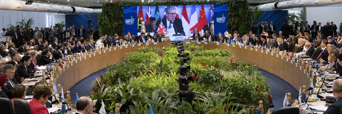 18/11/2024. Rio de Janeiro, Brésil. Le Premier ministre Keir Starmer assiste à la séance d'ouverture du sommet du G20 au Brésil. Photo de Simon Dawson / No 10 Downing Street