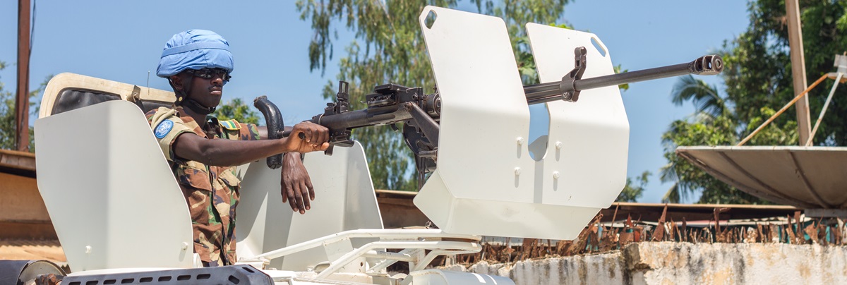 Central African Republic-august 21, peace keeper conduct patrol on August 21, 2014 in Bangui, Central African Republic