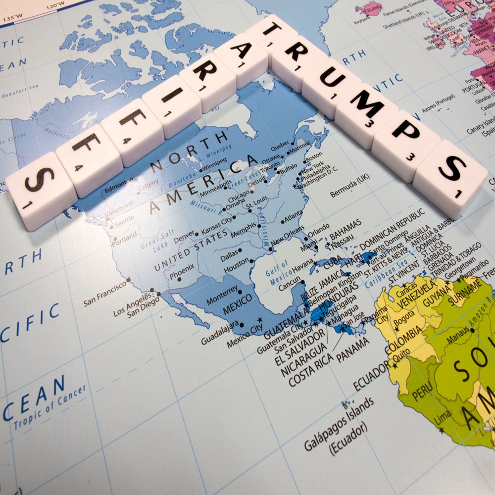 Reading, Berkshire, England - June 04, 2018, representation of trade tariffs imposed by the United States of America on steel and aluminium imports