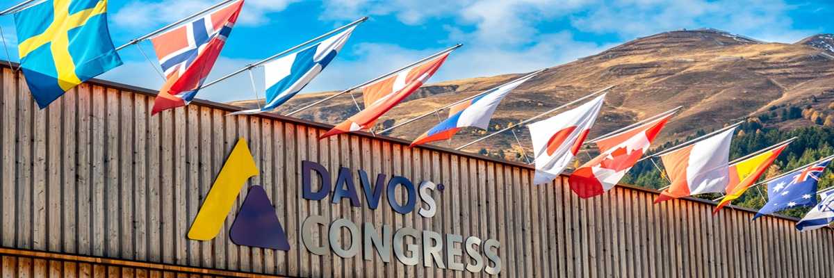 DAVOS, SWITZERLAND - OCTOBER 31, 2021: Building of the Davos Congress Center, place of the world economic Forum wef