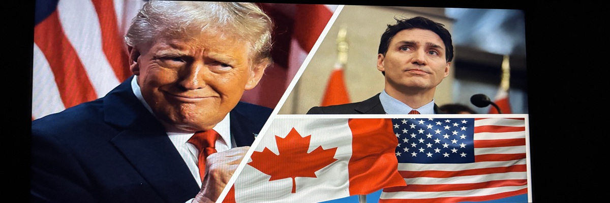 Toronto, Canada - Feb 04, 2025 - Trade War between Canada and United States of America