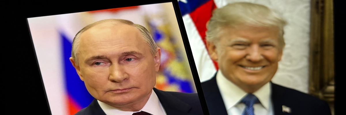 Toronto, Canada - February 17 2024 Trump says he has spoken to Putin and agreed to negotiate Ukraine ceasefire