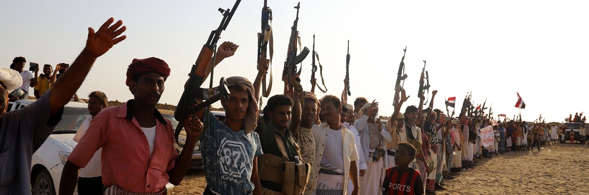 HAJJAH , YEMEN – October 26, 2020:Tribal mobilization to support government forces in northwest Yemen