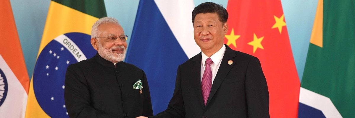 Prime Minister of India Narendra Modi and President of the People’s Republic of China Xi Jinping before the beginning of the BRICS Leaders' meeting.