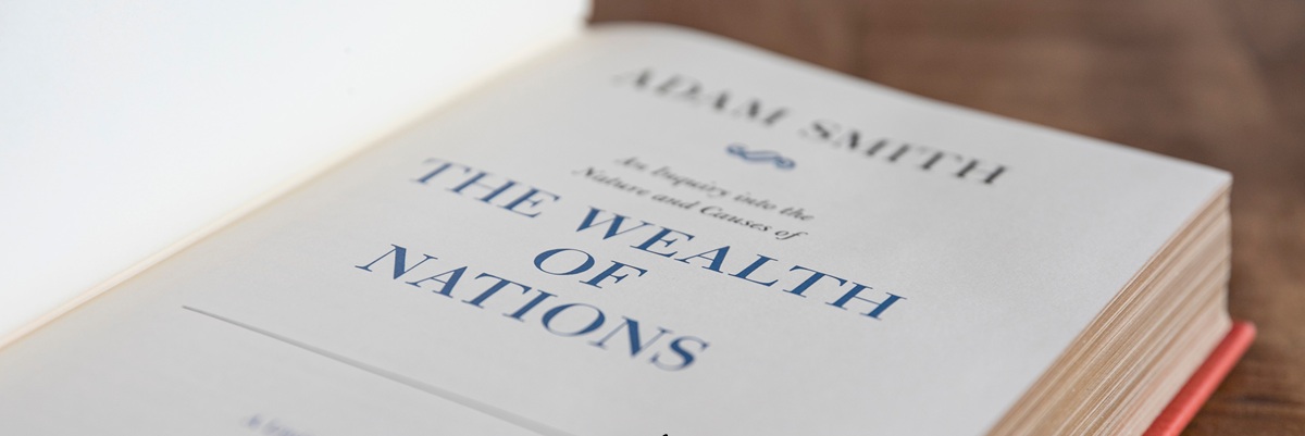 Amsterdam, The Netherlands - Thursday, August 27, 2020 - Photo of early edition book, Adam Smith The Wealth of Nations