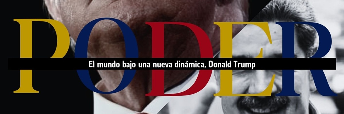 la palabra PODER destacada con el fondo de Trump y Maduro. Imagen del autor.