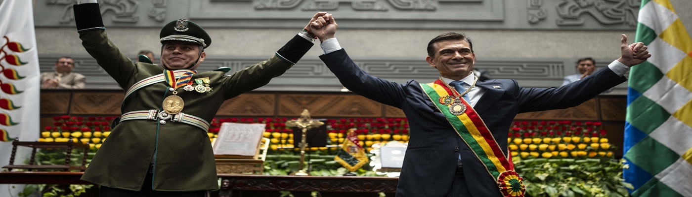 Presidente de la República, Gabriel Boric Font, asiste a la asunción del Presidente de Bolivia, Rodrigo Paz. Gobierno de Chile, CC BY 3.0 CL <https://creativecommons.org/licenses/by/3.0/cl/deed.en>, via Wikimedia Commons. Dirección de Prensa, Presidencia 