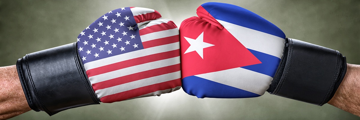A boxing match between the USA and Cuba